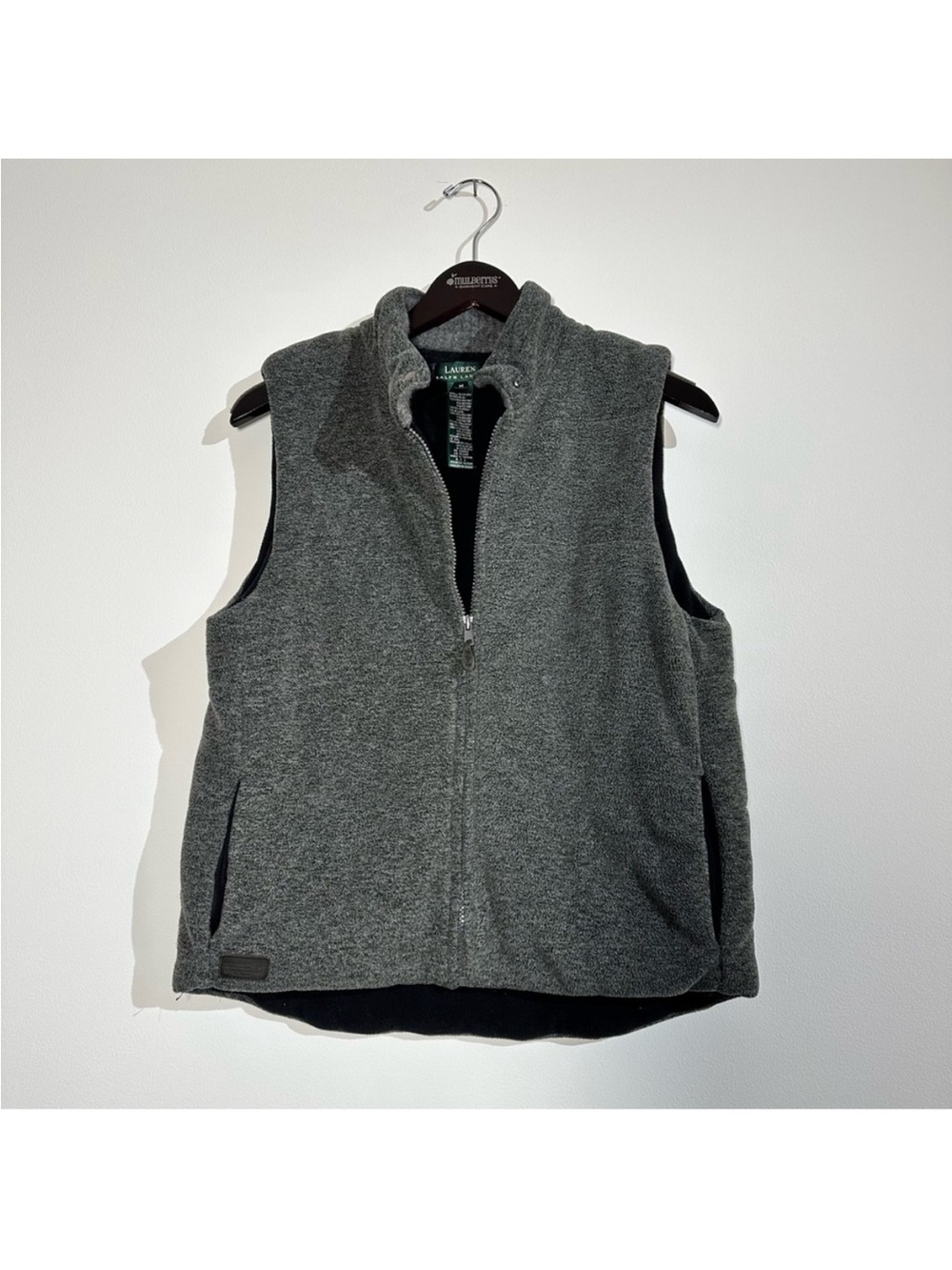 Ralph Lauren Men's Dark Gray Full-Zip Fleece Vest